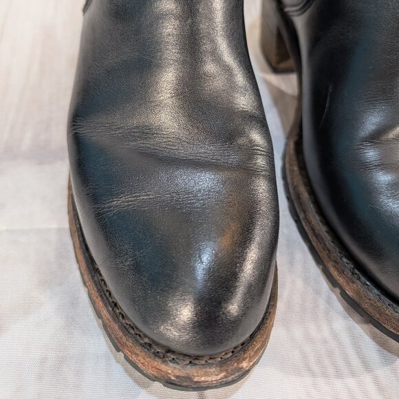 Vintage Black Leather Chelsea Ankle Boots - Women's 8 - Picture 2 of 9